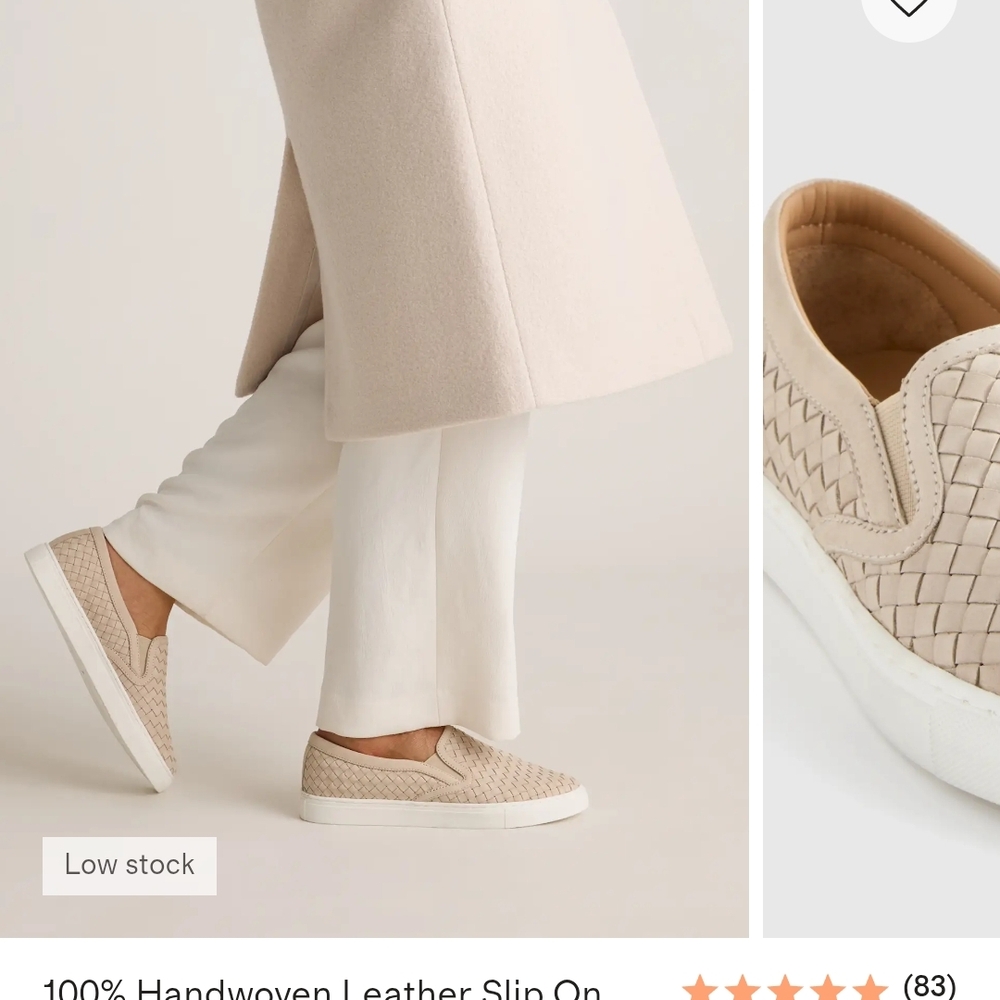 Quince 100% HandWoven Leather Slip-On Sneakers